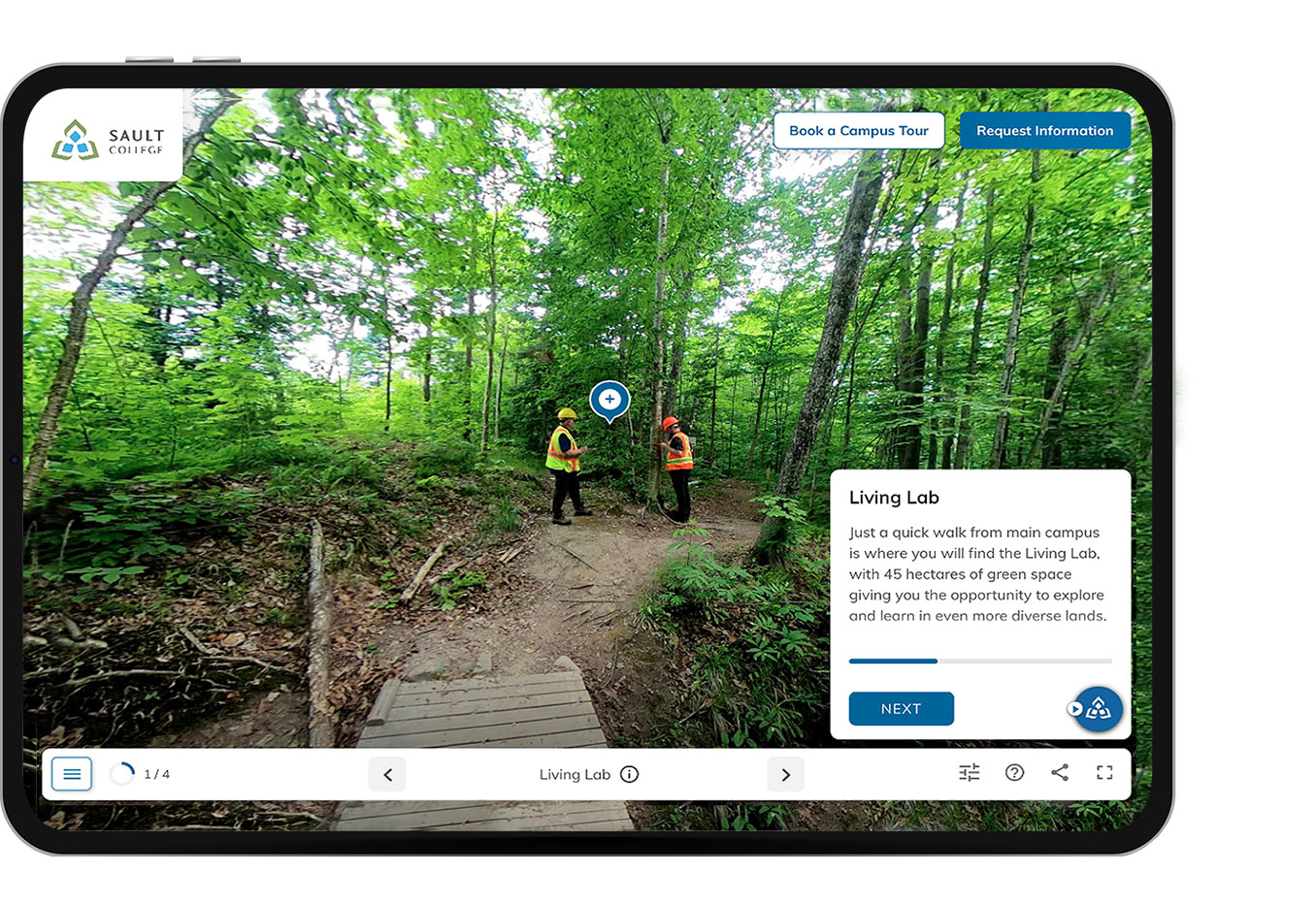 iPad mockup of virtual tours