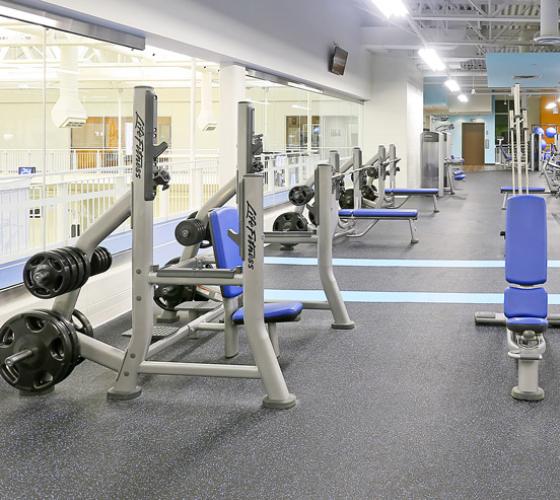 Interior view of the Sault College fitness centre.