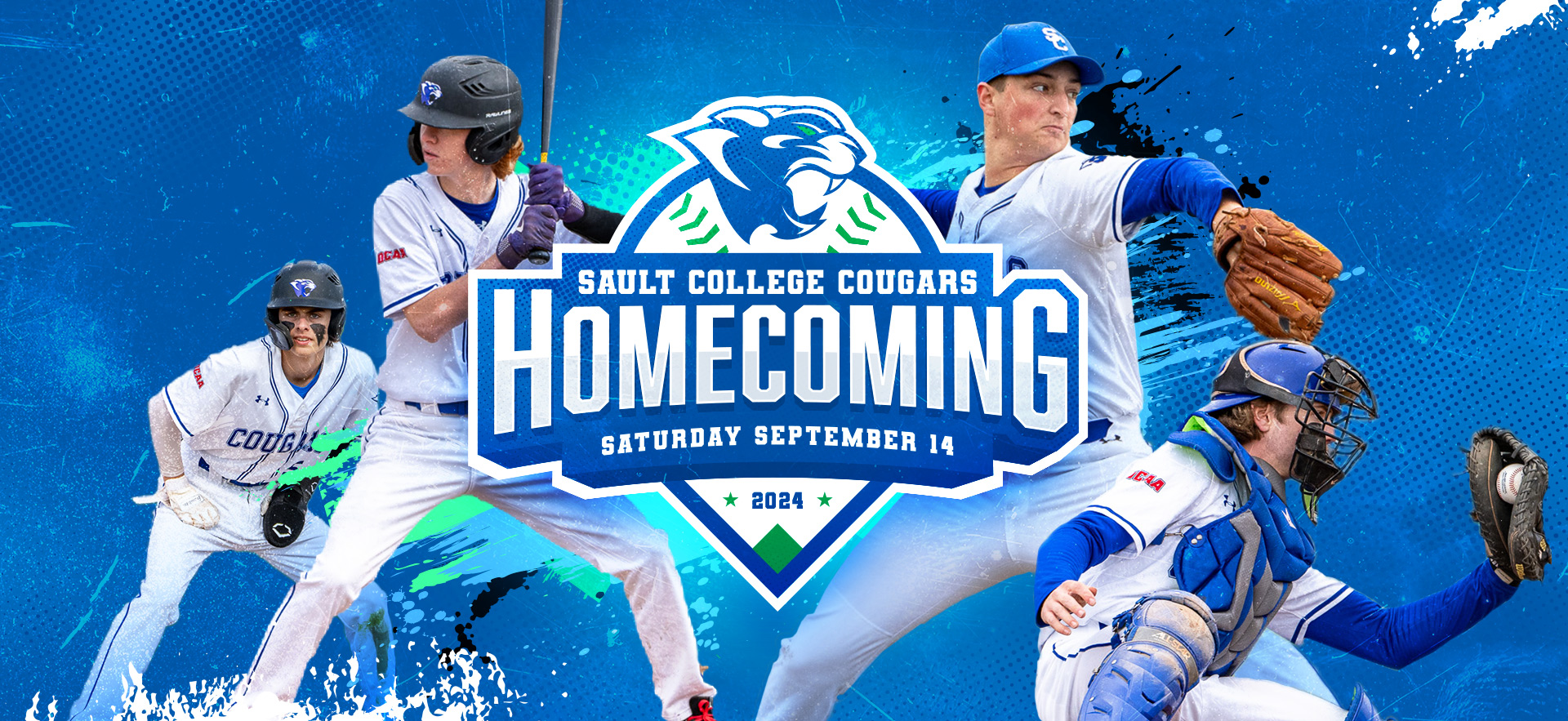 Homecoming image with date of Saturday, September 14 on it