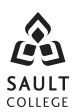 Black Sault College logo 75 vert