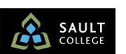 Sault College logo reverse colour horizontal