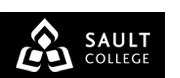 Sault College logo reverse white horizontal