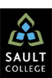 Sault College logo reverse colour vertical