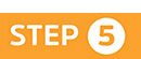 Step 5 in white text with orange background