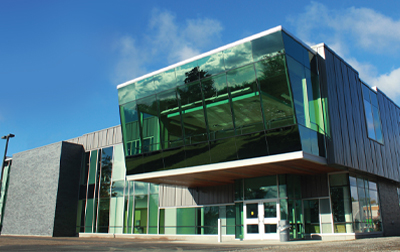 photo of exterior of F-Wing entrance at Health and Wellness Centre