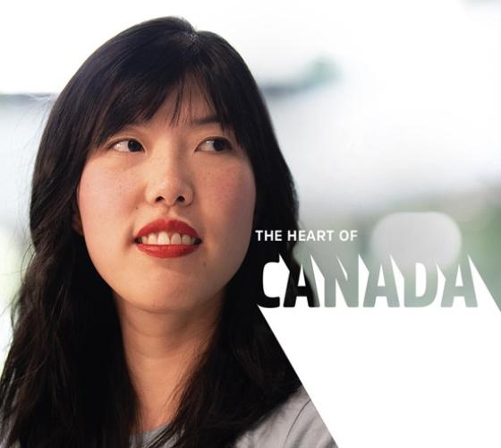 International student posed looking to the side