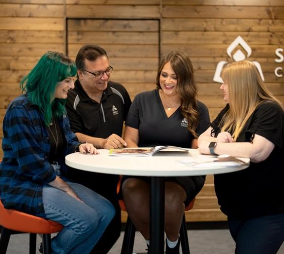 Recruiters Michelle, Melvin, Carly and Tanya in the Welcome Centre
