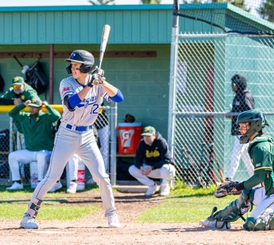 Sault Cougars men's baseball player up at bat